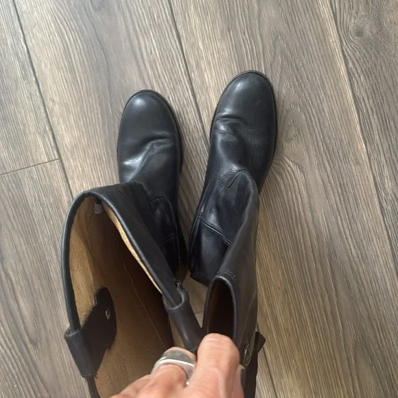 Frye Melissa Button Tall Leather black Boots - Picture 6 of 10